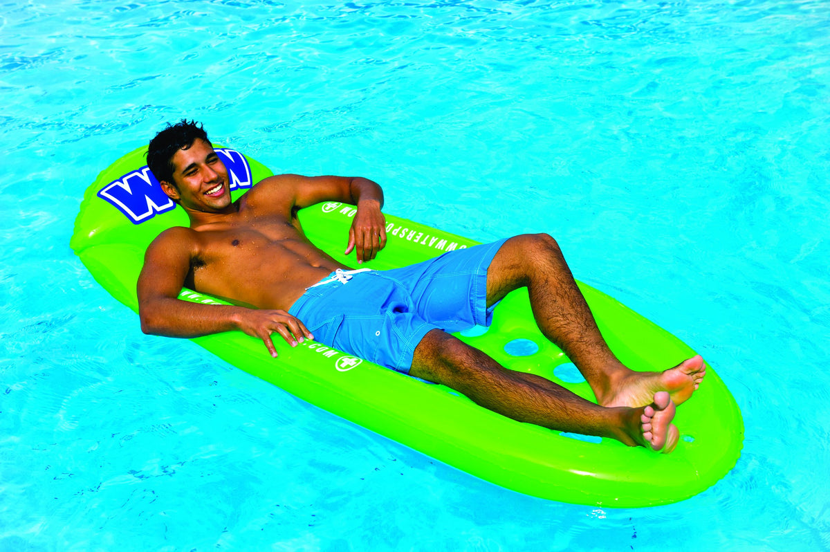 WOW SPORTS 13-2010 WOW Sports - Inflatable Pool Float Green Lounger - Swimming Pool Lounge - Great Float Raft For Tanning