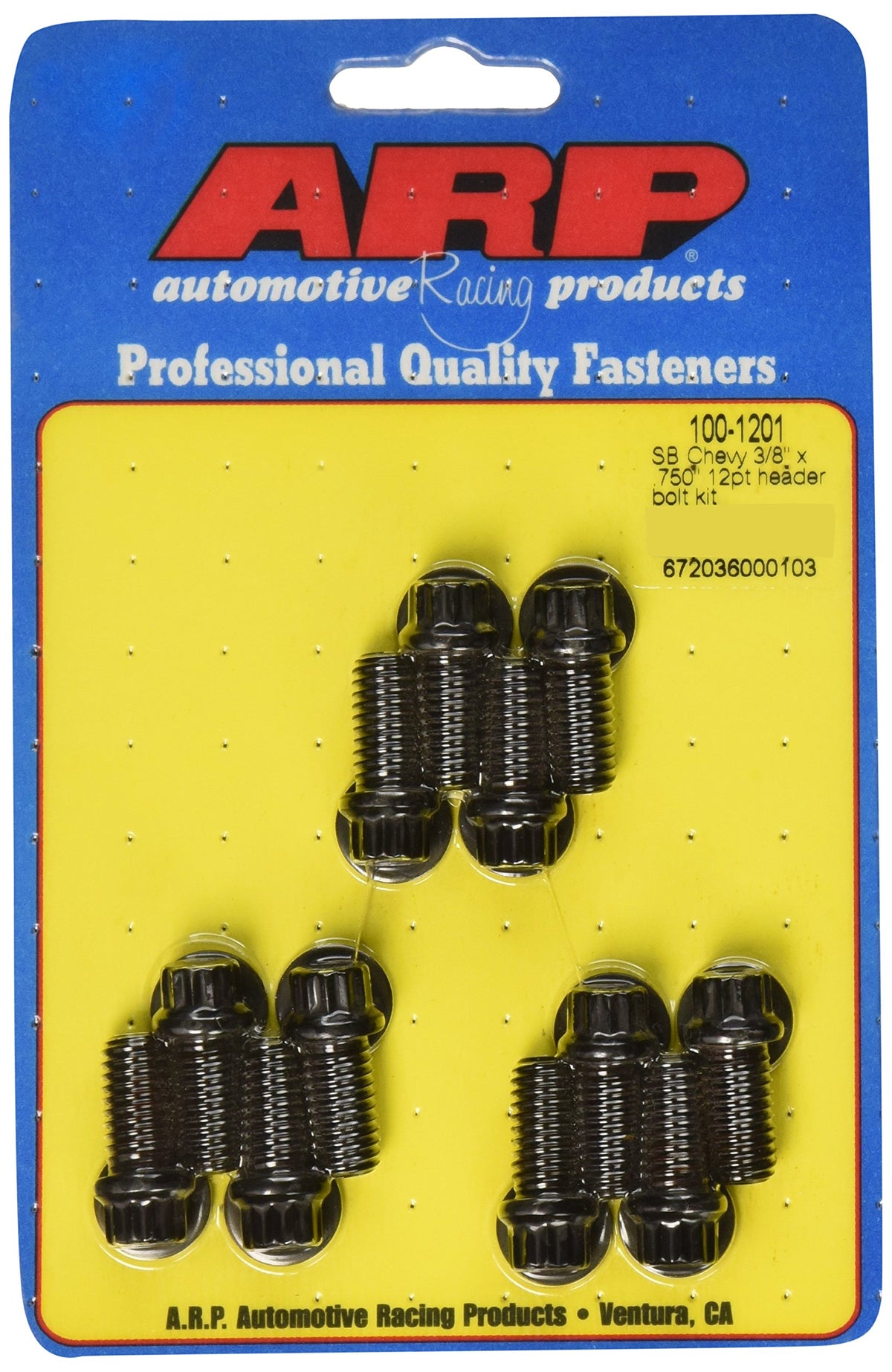 ARP 100-1201 ARP 1001201 Black Oxide 12-Point Header Bolts - Set of 12