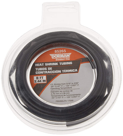 DORMAN 85265 Dorman 85265 3/16" X 8' Black Heat Shrink Tubing