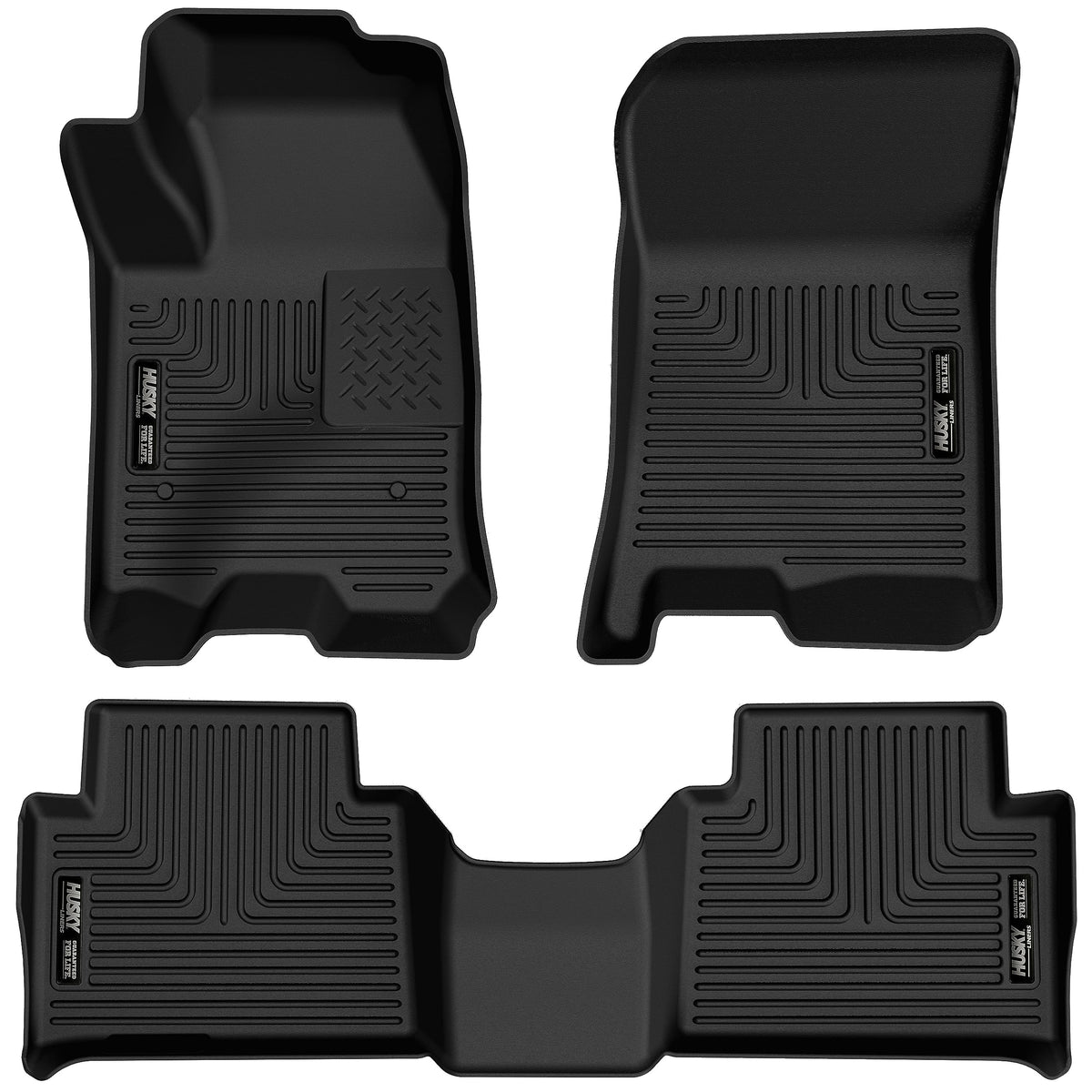 Husky Liners 54978 Husky Liners X-act Contour Floor Mats – Fits 2024-2026 Chevrolet Colorado & GMC Canyon Crew CAB ONLY – Front & 2nd Row, 3-pc Black - 54978