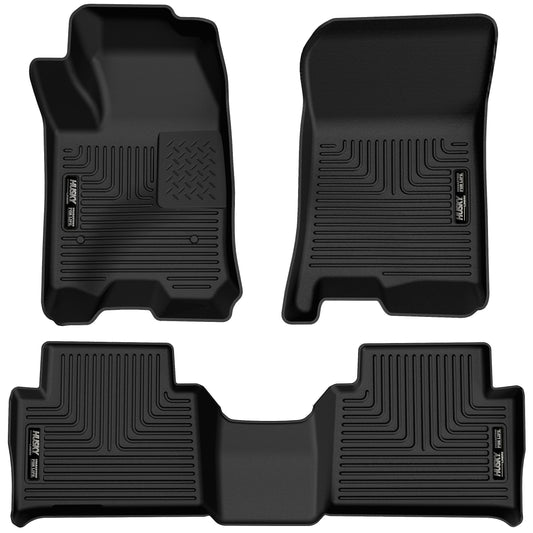 Husky Liners 54978 Husky Liners X-act Contour Floor Mats – Fits 2024-2026 Chevrolet Colorado & GMC Canyon Crew CAB ONLY – Front & 2nd Row, 3-pc Black - 54978