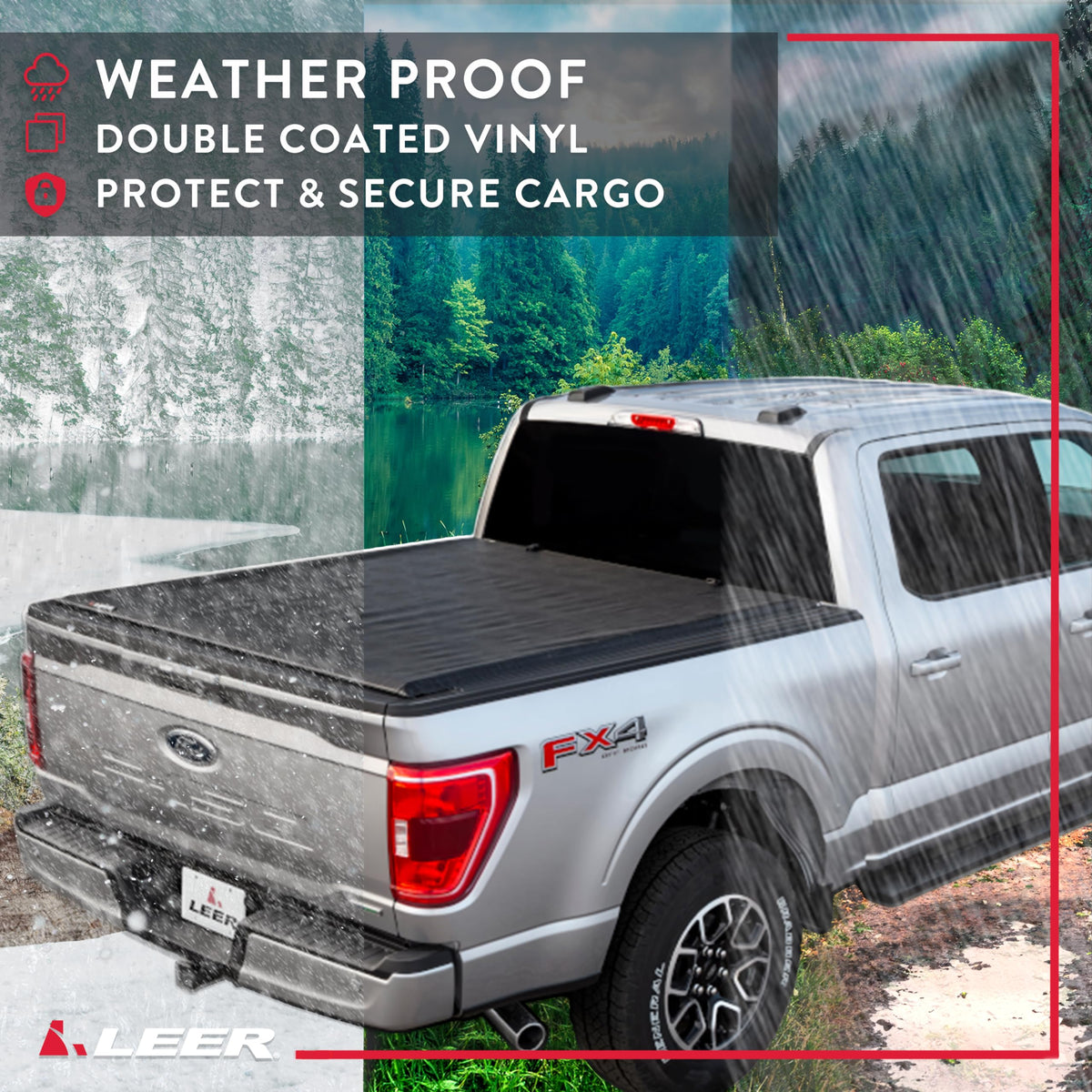 LEER 610336 LEER SR250 Soft Rolling Tonneau Cover, Fits 2022-2026 Nissan Frontier with 6' Truck Bed