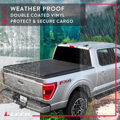 LEER 610336 LEER SR250 Soft Rolling Tonneau Cover, Fits 2022-2026 Nissan Frontier with 6' Truck Bed