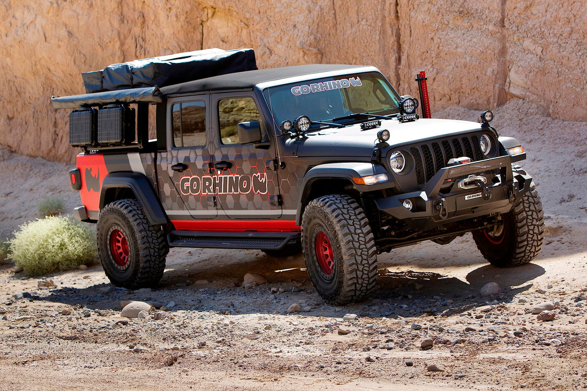 GO RHINO 5950000T-02 Go Rhino XRS Overland Xtreme Rack - Midsize Truck | Steel and Aluminum, Textured Black | 5950000T-01 | Fits 2020-2024 Jeep Gladiator JT, 4-Door
