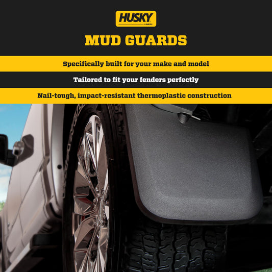 Husky Liners 58546 Husky Liners Custom Mud Guards – Fits 2024 Ford Ranger XLT, SuperCrew (Crew Cab),Will NOT FIT Raptor – Front & Rear, 4-pc Black - 58546