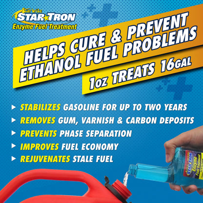 STAR BRITE 093032C STAR BRITE Star Tron Enzyme Fuel Treatment - Concentrated Gasoline Formula - 1 oz. Treats 16 Gallons - 32 OZ (093032C)