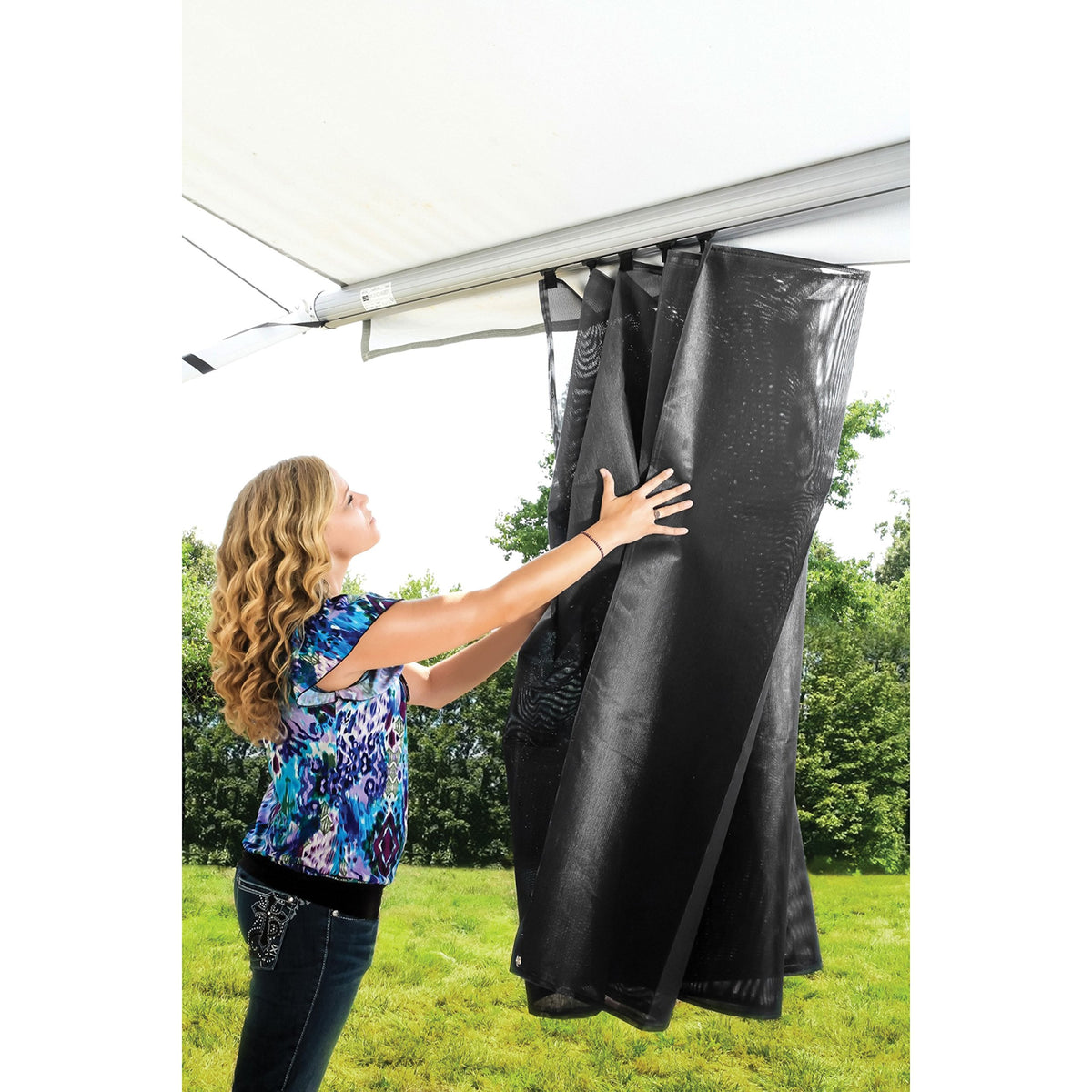 CAMCO 51451 Camco 51451 RV Awning Shade Kit, 54" x 120" / Black