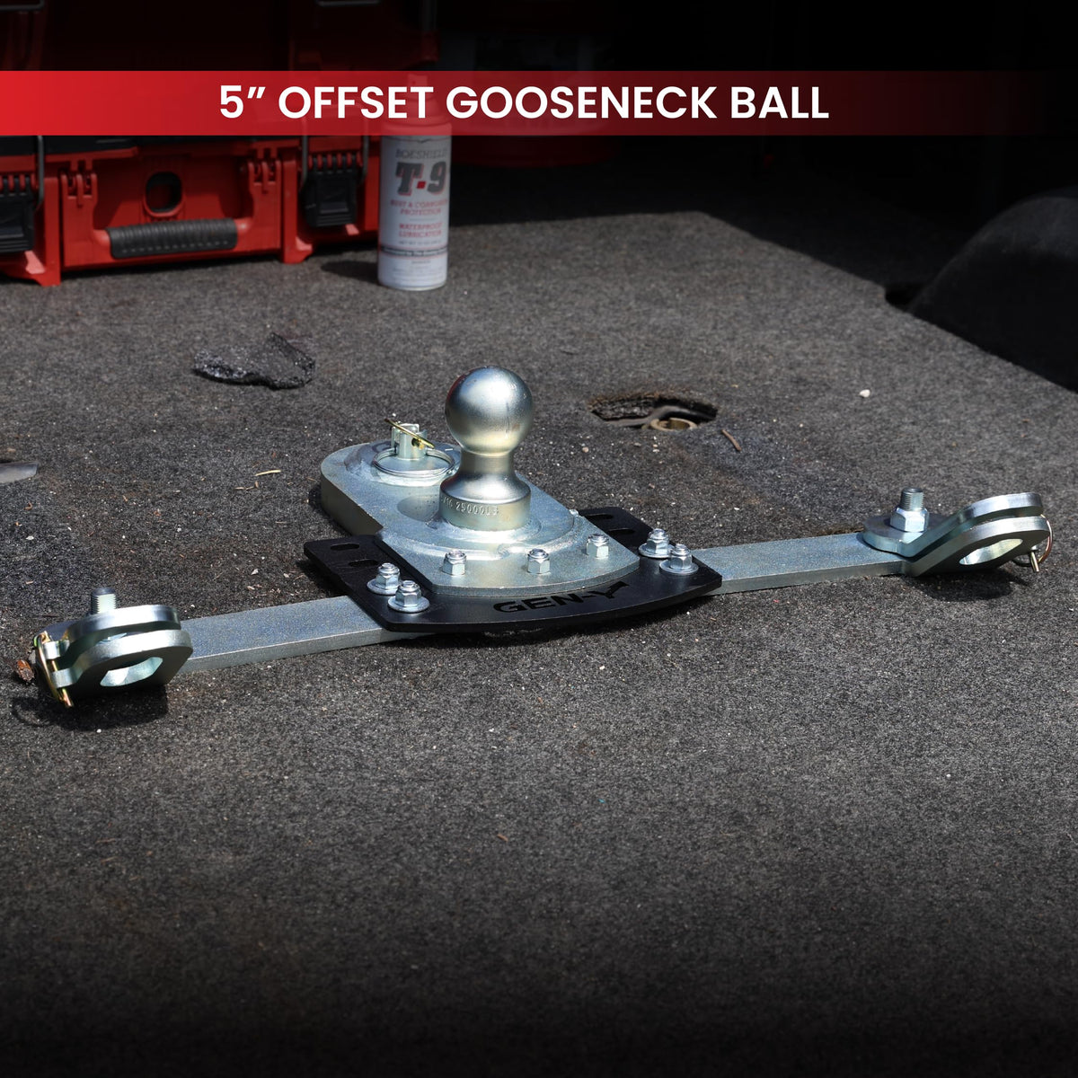 GEN-Y HITCH GH-21011 GEN-Y Hitch GoosePuck GEN II Main Assembly - 5" Offset - 25K Overall Towing - with Safety Chain Anchors Incorporated - Compatible with Ford 2017 to Current