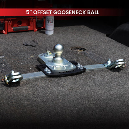 GEN-Y HITCH GH-21014 GEN-Y Hitch GoosePuck GEN II Main Assembly - 5" Offset - 25K Overall Towing - with Safety Chain Anchors Incorporated - Compatible with Dodge Ram Trucks