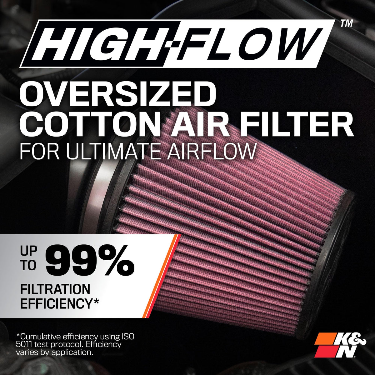 K&N FILTER 63-2625 K&N Cold Air Intake System: High-Flow Air Filter, 63-2625