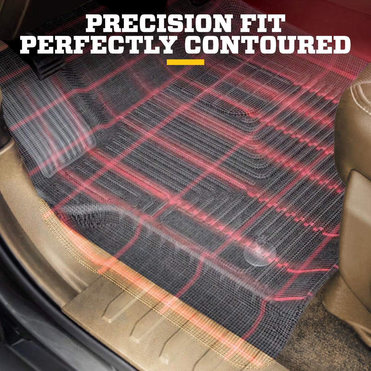 Husky Liners 53908 Husky Liners X-act Contour Floor Mats – Fits 2014-2018 Chevrolet Silverado & GMC Sierra 1500 Crew CAB ONLY; 2015-2019 Silverado/Sierra 2500/3500 Crew CAB ONLY – Front & 2nd Row, 3-pc Black - 53908