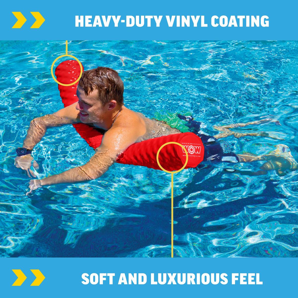 WOW SPORTS 17-2064R WOW Sports Vinyl-Coated Foam Pool Noodle - Red - 46 in