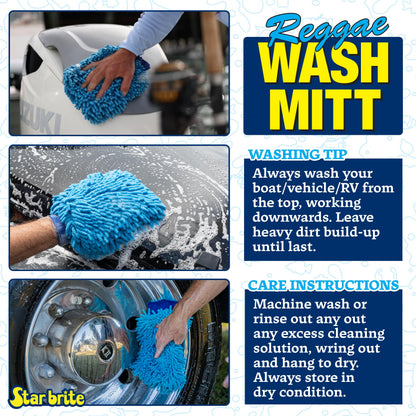 STAR BRITE 040105 STAR BRITE Microfiber Reggae Wash Mitt, Blue