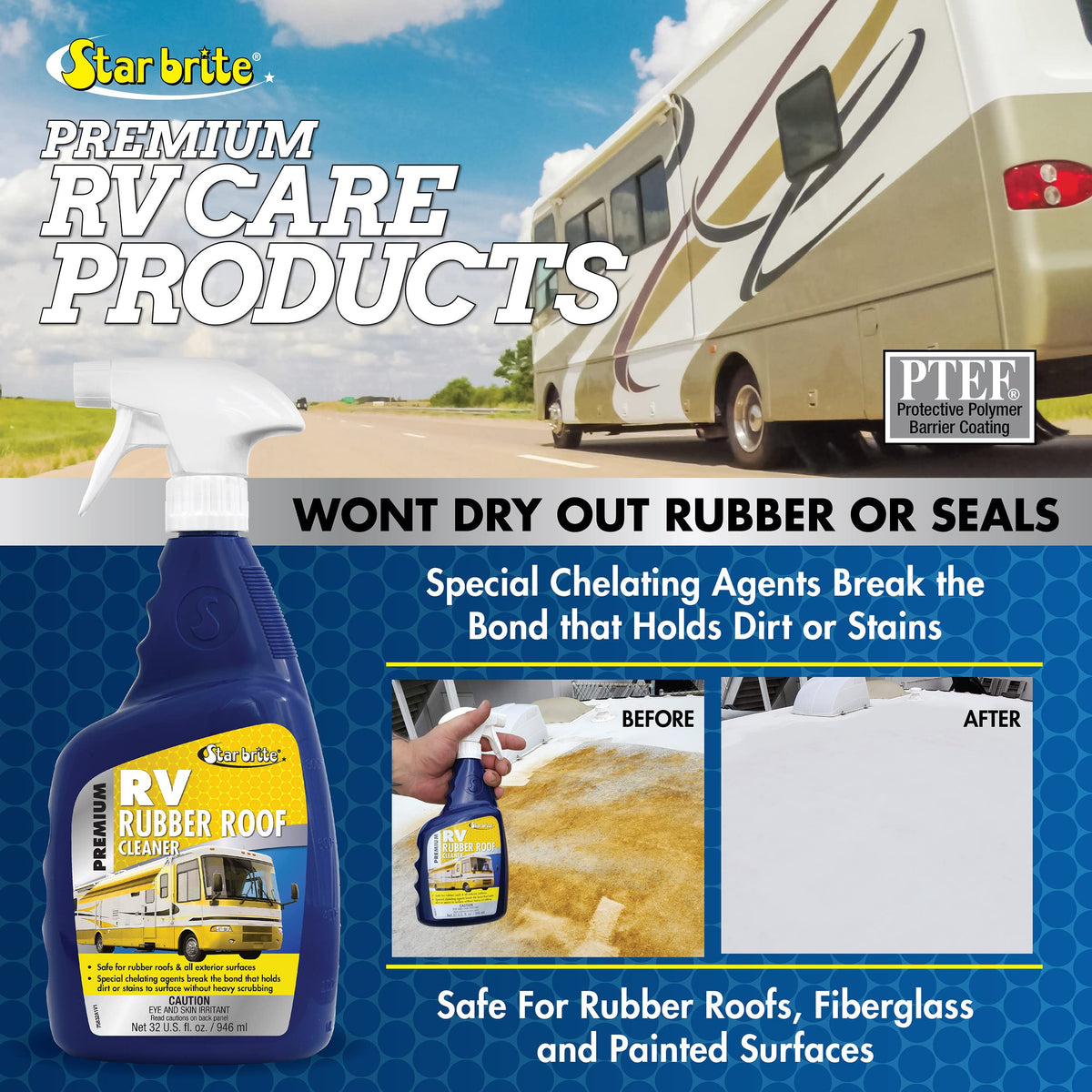 STAR BRITE 075832 Star Brite 075832 RUBBER ROOF CLNR 32 OZ SP