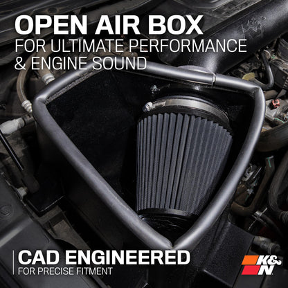 K&N FILTER 30-1578 K&N Cold Air Intake System: Dry-Flow Air Filter, Increase Performance & Towing: Compatible with 2019-2024 RAM 1500, 30-1578