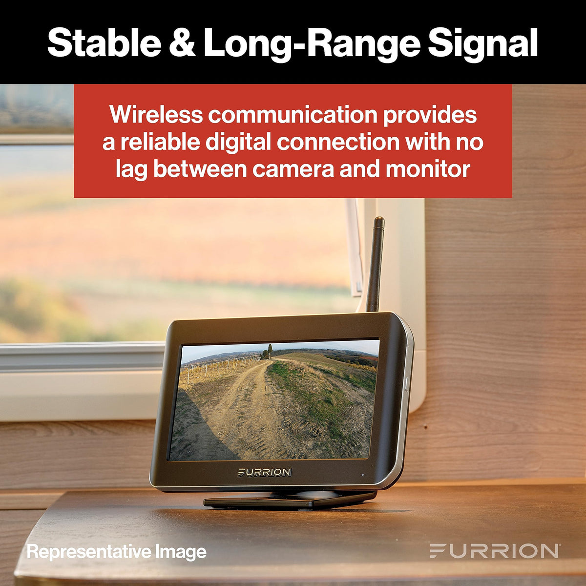 FURRION LLC FOS05TASM Furrion Vision S Wireless RV Backup Camera System with 5-Inch Monitor, 1 Rear, Infrared Night Vision, Wide-Angle View, Hi-Res, Waterproof - FOS05TASM