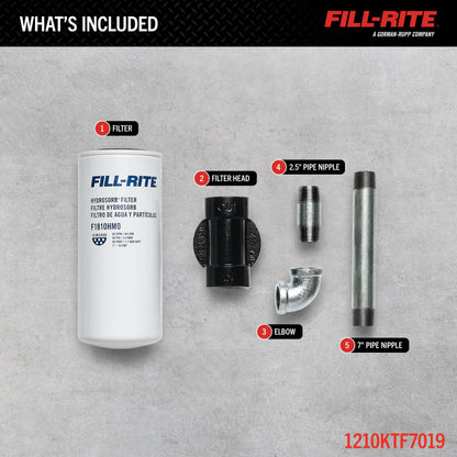 FILL RITE 1210KTF7019 Fill-Rite 1210KTF7019 3/4" 18 GPM (68 LPM) 10 Micron Hydrosorb Fuel Filter with Filter Head Kit
