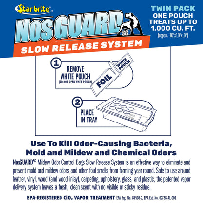 STAR BRITE 089950 Star Brite NOS-Guard Mildew Odor Control Bags - Slow Release System - Twin Pack
