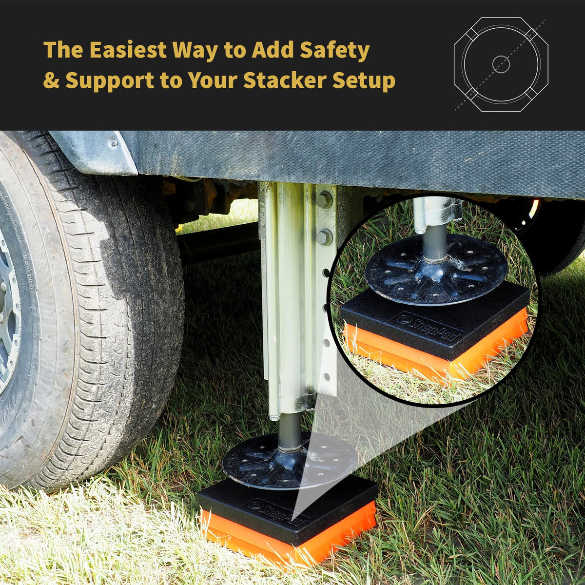 SNAPPAD CAP1 SnapPad RV Leveling Blocks for Plastic Stackers, Includes 8.5" Cap, Adds 1/2" Height, 2.5 lbs Per Cap & 1" Width