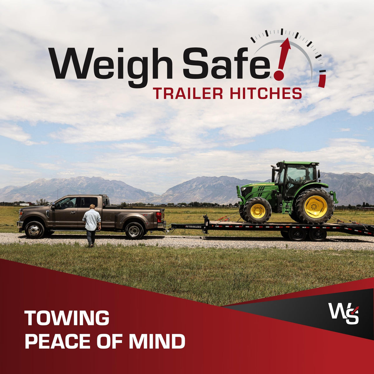 WEIGH SAFE WS4-2-KA Weigh Safe Aluminum Adjustable Trailer Hitch - Towing Hitch with Built-In Tongue Weight Scale - Compatible with 2" Receivers - 4" Drop, Stainless Steel Tow Balls, 12,500 GTW, 2-Piece Lock Set
