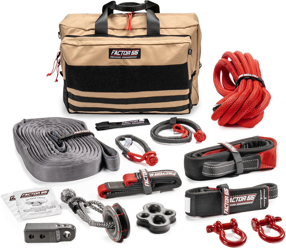 FACTOR 55 00480-06 Factor 55 Borah Full Featured Large-Size Recovery Kit for The Advanced Off-Roader with Gray Hitchlink
