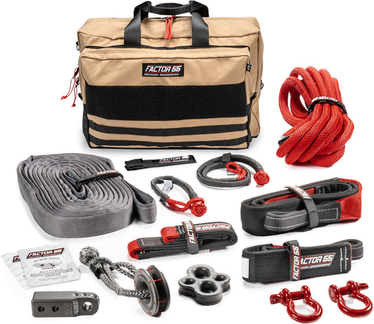 FACTOR 55 00480-06 Factor 55 Borah Full Featured Large-Size Recovery Kit for The Advanced Off-Roader with Gray Hitchlink