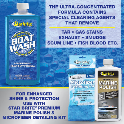 STAR BRITE 080416P STAR BRITE Concentrated Boat Wash, Heavy-Duty, Non-Streak, Blueberry Scent