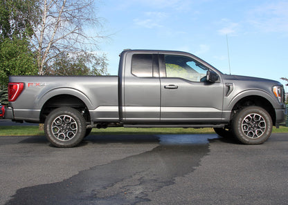 FLOWMASTER 718116 Flowmaster 718116 FlowFX Cat-Back Exhaust Kit 3 to 2.5 Inch Dual Same Side Exit 409 Stainless Steel 4 Inch Black Ceramic Coat 304 Stainless Steel Tips Compatible with 2020-2024 Ford F-150 2.7 3.5 5.0L