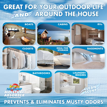 STAR BRITE 085400 STAR BRITE No Damp Moisture Absorber & Dehumidifier - Simple, Portable, Humidity Control for Boats, RVs, Seasonal Homes & More - Prevent Musty Odor & Moisture Damage