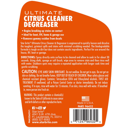 STAR BRITE 096432 STAR BRITE Ultimate Citrus Cleaner & Degreaser - Powerful Biodegradable Formula - Boat and Home Cleaning Solution - 32 OZ (096432)