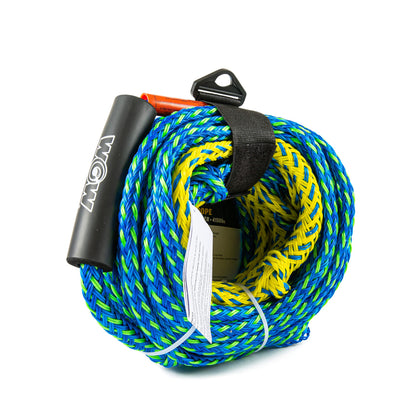 WOW SPORTS 22-WRP-4608 WOW Sports Towing Rope for Wakeboard, Water Ski and Wakesurf, 4-Rider 4K Tow Rope with 2 Sections, 60'