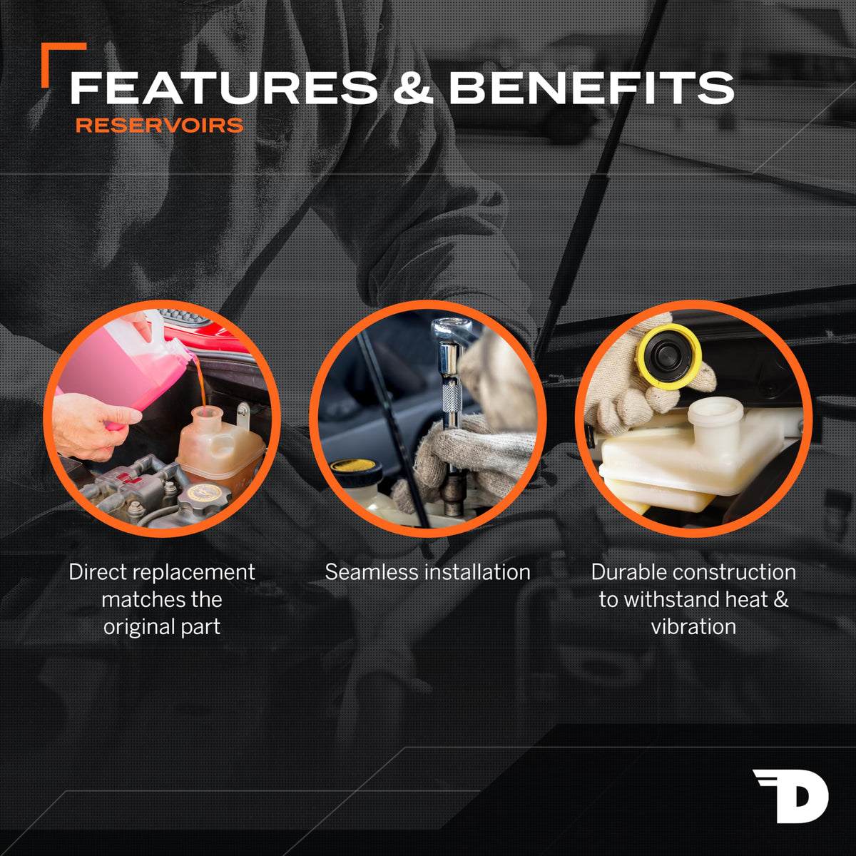 DORMAN 603-381 Dorman 603-381 Pressurized Coolant Reservoir with Cap Compatible with Select Ford Models