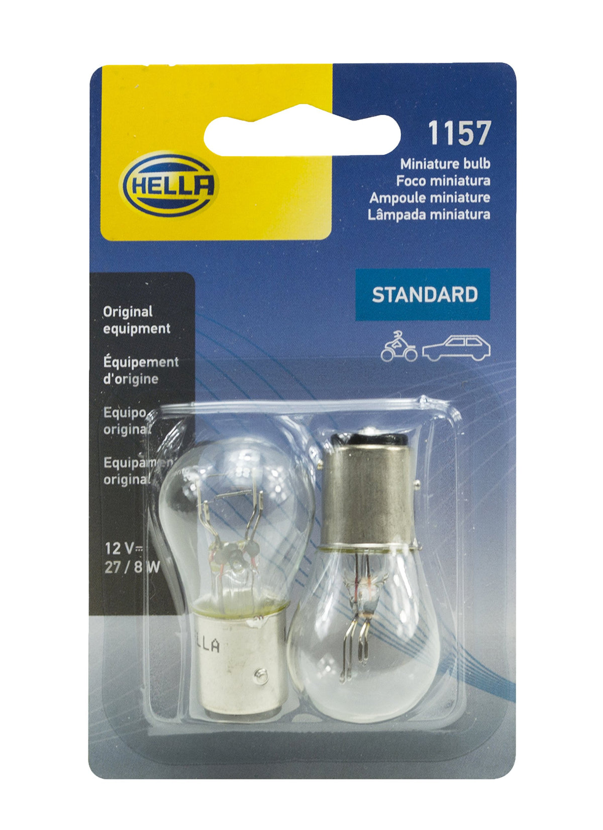 Hella 1157TB Bulb 1157 12V 27/8W Ba9S S8 (2), Multi