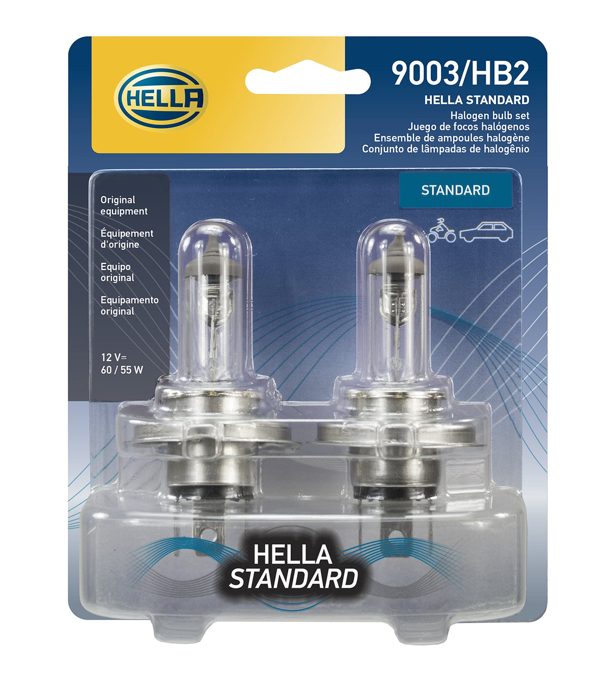 Hella 9003TB BULB 9003/HB2 12V 60/55W P43T T4.6 (2
