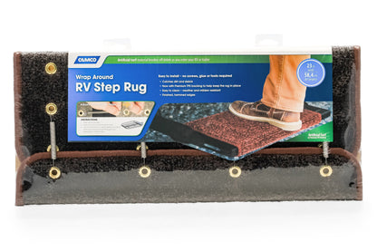 CAMCO 42944 CAMCO 42944 Premium Wrap Around RV Step Rug (Turf Material (22" x 23"))Brown