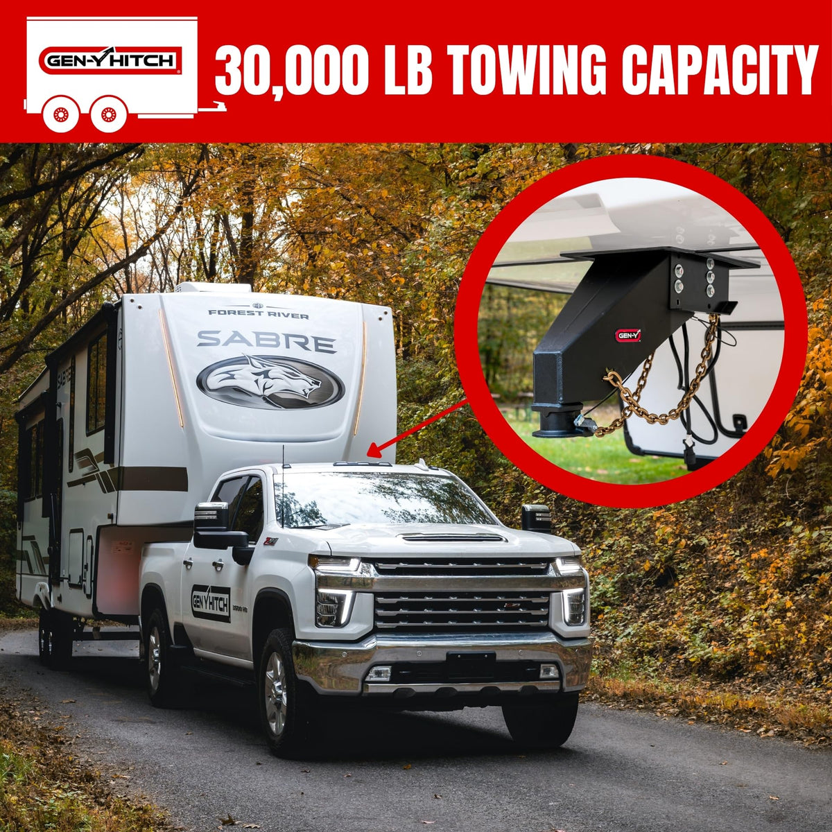 GEN-Y HITCH GH-8101 GEN-Y Hitch Nomad 5th Wheel to Gooseneck Static Pin Box | Made in USA