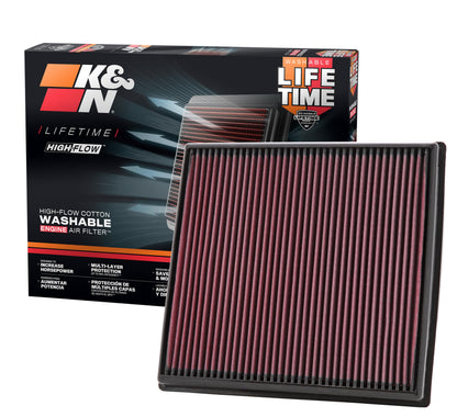K&N FILTER 33-2428 K&N High-Flow Original Lifetime Engine Air Filter: Increase Power: Premium, Washable: Compatible with 2008-2019 BMW: (See Product Description for Select Models) 33-2428