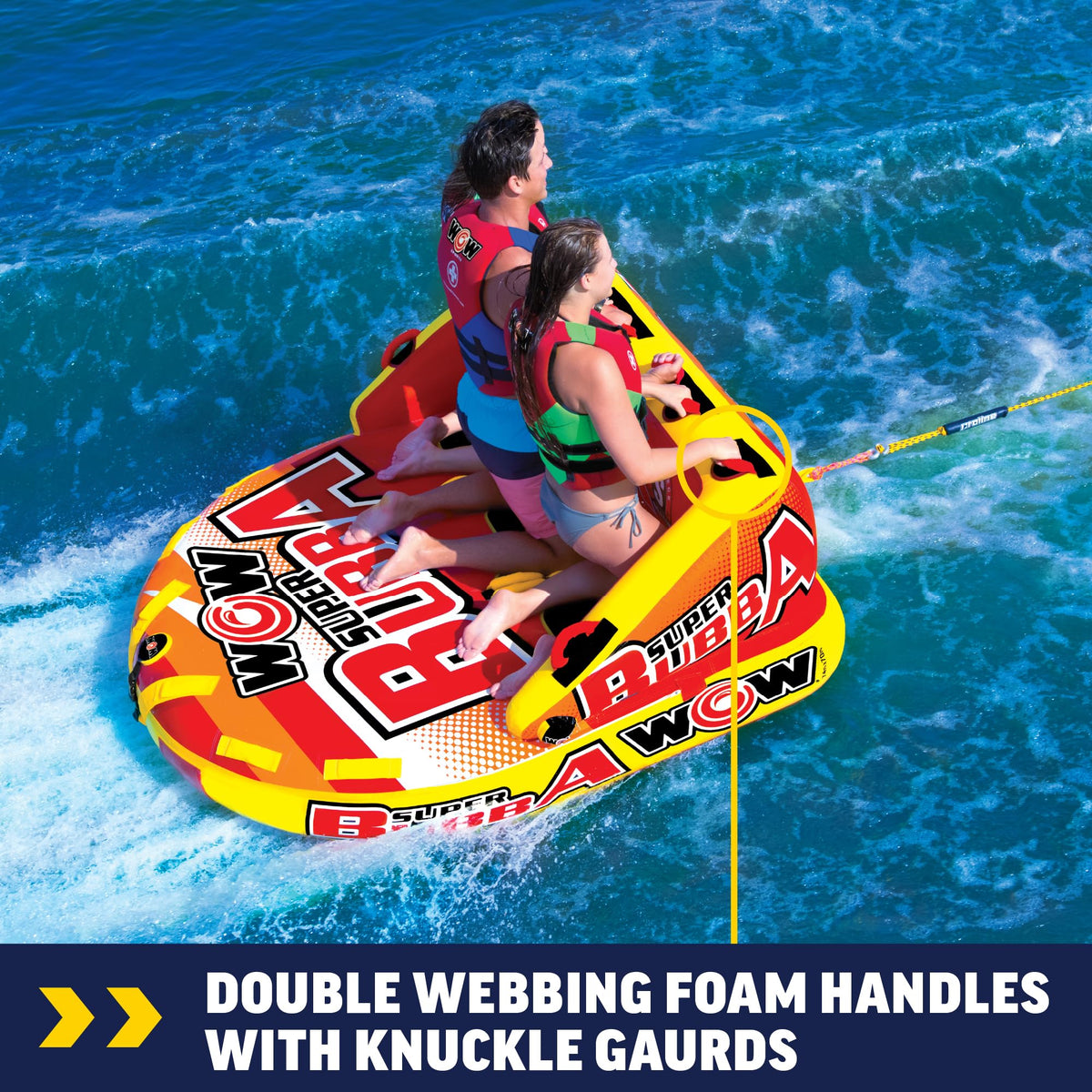 WOW SPORTS 17-1060 WOW Sports Super Bubba Hi-Vis Towable Deck Tube - 1-3 Person