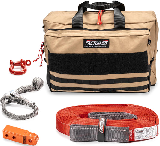FACTOR 55 00485-07-LARGE Factor 55 Owyhee Tow and Recovery Kit for Trucks, Jeeps, and SUVs, with Orange Hitchlink and Large Bag