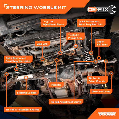 Dorman SWS96305RD Suspension Steering Wobble Fix Kit
