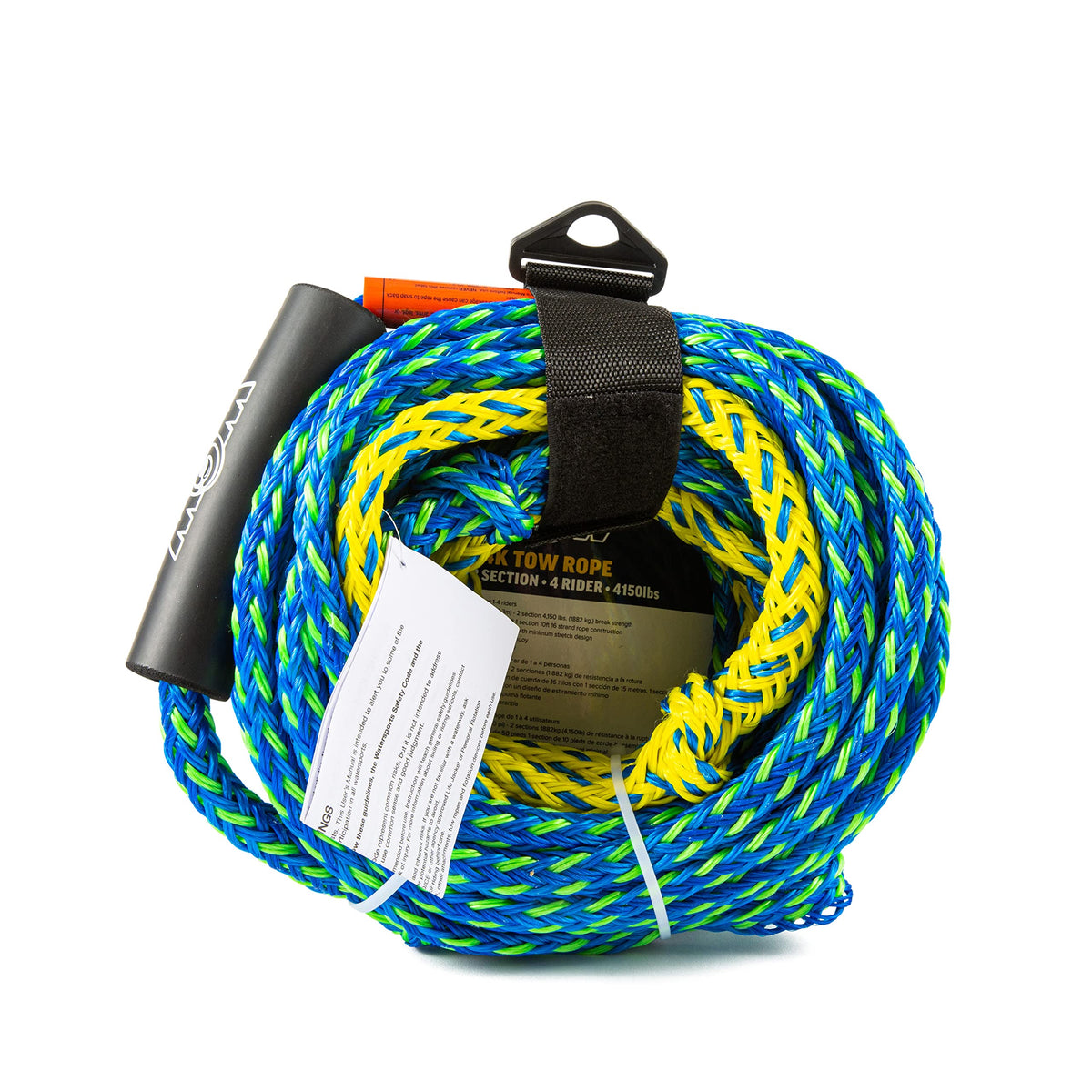 WOW SPORTS 22-WRP-4608 WOW Sports Towing Rope for Wakeboard, Water Ski and Wakesurf, 4-Rider 4K Tow Rope with 2 Sections, 60'