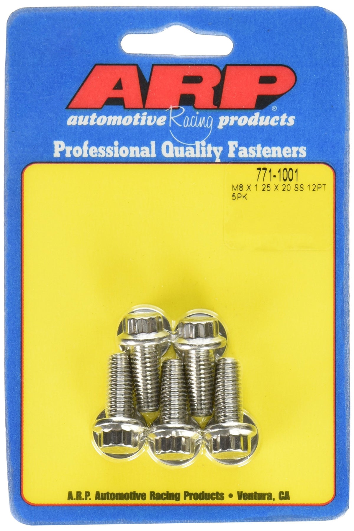 ARP 771-1001 ARP 771-1001 ("8mm x 1.25" x 20") 12-Point Stainless Steel Bolt Kit - 5 Piece