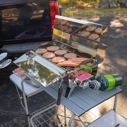 CAMCO 57293 Camco Olympian Deluxe Folding Portable Grill Table for Campsites, 57293