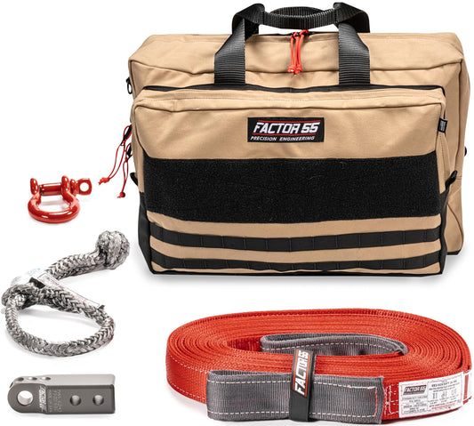 FACTOR 55 00485-06-LARGE Factor 55 Owyhee Tow and Recovery Kit for Trucks, Jeeps, and SUVs, with Gray Hitchlink and Large Bag
