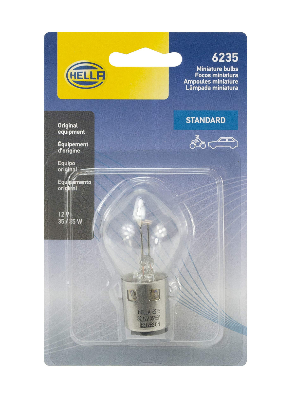 Hella 6235SB Bulb 6235 12V 35/35W Ba20D B11 S2 Sb, Multi