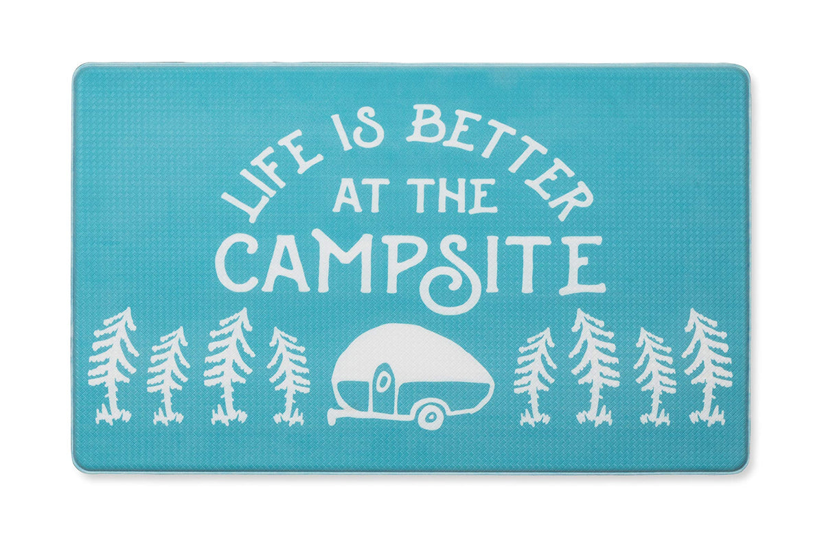 CAMCO 53435 Camco Life is Better at The Campsite Anti-Fatigue Kitchen Mat - Features RV Sketch Design - Reduces Discomfort While Standing for Extended Time - Features a Non-Slip Surface - 30 x 18 x 3/4 in (53435)