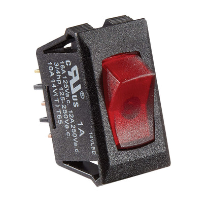 RV DESIGNER S247 RV Designer S247-10A Black w/Red DC Rocker Switch Illuminated On/Off