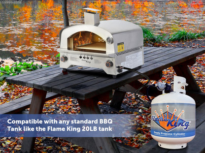 FLAME KING YSN-SSPZG Flame King Propane Gas Pizza & Food Outdoor Oven for Camping, Backyard, Tailgating