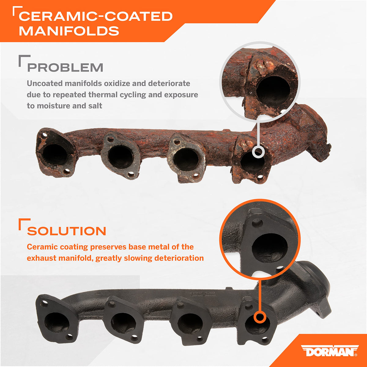 DORMAN 674-497 Dorman Patent Pending Improved Design 674-497 Driver Side Exhaust Manifold Kit - Includes Required Gaskets and Hardware Compatible with Select Jeep/Ram Models (OE FIX)