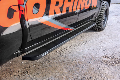 GO RHINO 63404887PC Go Rhino RB10 Running Board & Brackets Kit | Galvanized Steel, Textured Black | 63404887PC | Fits 2019-2024 Chevrolet Silverado & GMC Sierra Crew Cab (See Description)